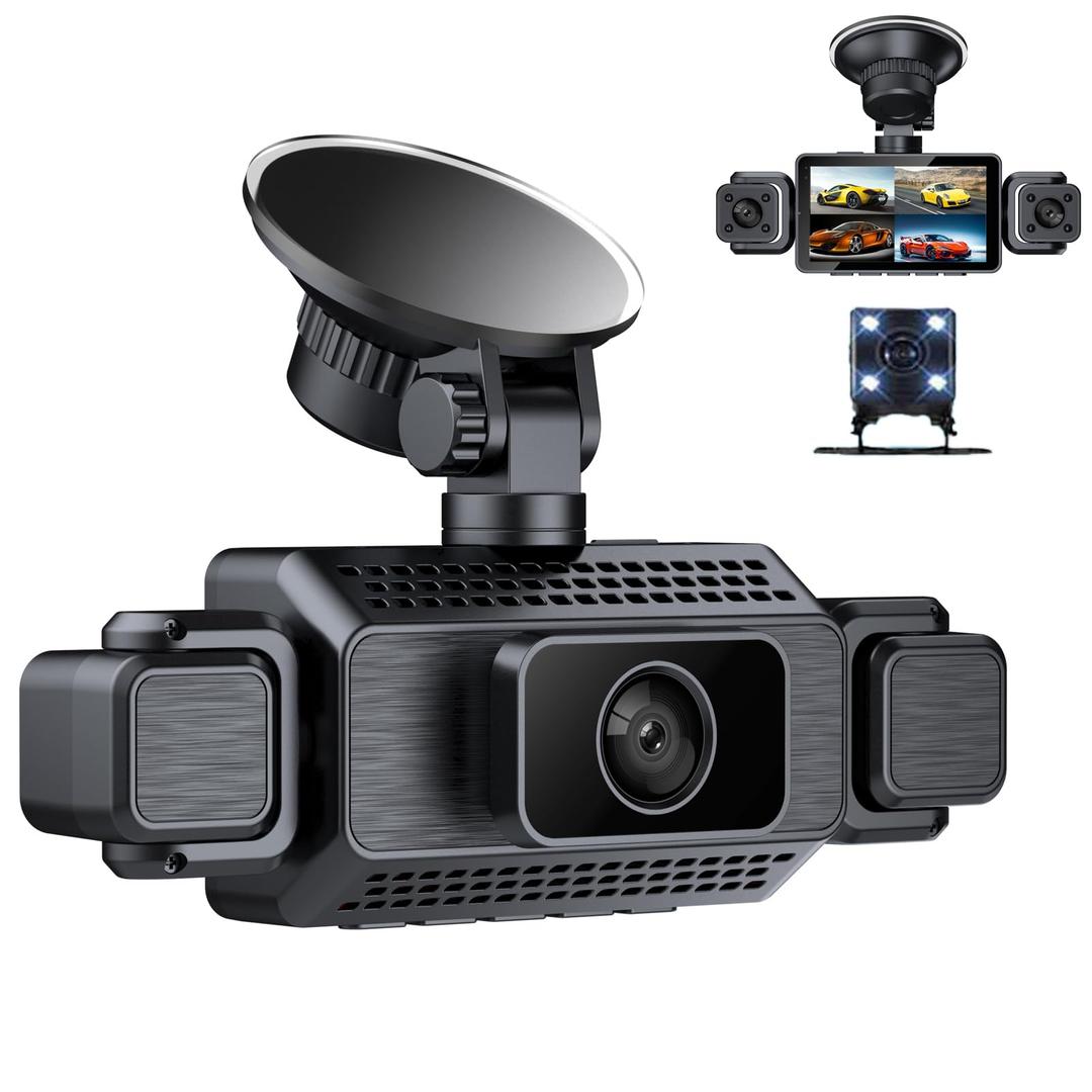 4 Channel Dash Cam 1080P Front 480P Rear WiFi Car Camera Night Vision Parking Mode Loop Recording Wide Angle Collision Detection