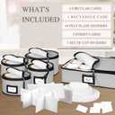 China Storage Containers 5-Piece Set Moving Boxes for Dinnerware, Glasses, Plates, Mugs and Saucers Sturdy Quilted Microfiber Dish Organizer with Dividers for Seasonal Storage - Holds Set of 12, Gray