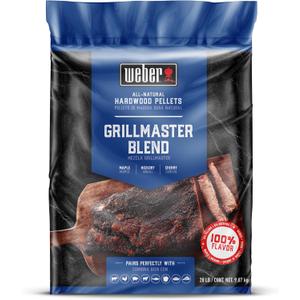 Weber Grillmaster Blend AllNatural Hardwood Pellets 20 lb Bag of Maple, Hickory & Cherry Wood Pellets for Pellet Grills, Adds Balanced SmokySweet Flavor