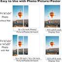 JCJMY 16x24 Picture Frame with Mat for Poster Photo and 40x60 cm Canvas, Display 14x20 with Mat or 16 x 24 without, Wood 16 by 24 Wall Gallery Poster Photo Frame, White