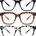 CLASAGA Bifocal Oversized Reading Glasses for Women Men, Blue Light Blocking Ladies Computer Readers Spring Hinge Eyewear (3 Mix Color)