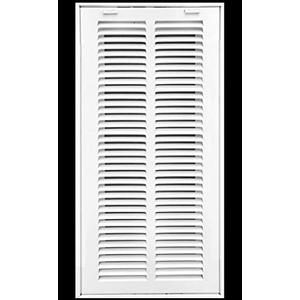 HVAC Premium 8" X 32" Steel Return Air Filter Grille for 1" Filter - Removable Face/Door - HVAC Duct Cover - Flat Stamped Face - White [Outer Dimensions: 10 5/8"w X 34 5/8'h]