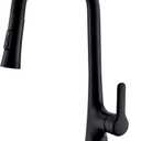 Black Kitchen Faucet with Pull Down Sprayer, Stainless Steel Kitchen Sink Faucet 1 or 3 Hole, Single Handle High Arc Kitchen Faucets With Power Clean Spray Head Sink Faucets for RV, Laundry, Bar