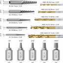 Screw Extractor Drill Bit Set,Chrome Molybdenum Alloy Steel Screw Remover for Removing Stripped Screws and Broken Bolts Ez Out Stripped Rounded-Off Damaged Bolts Screws&Studs Removal Tool (15-Pieces)