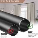 Window Curtain Rods 36 to 78 - 1 Inch Stainless Steel Heavy Duty Curtain Rod Set,Blackout Modern Drapery Rods with Brackets - Black