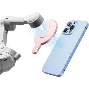 Magnetic Phone Clamp for DJI, Adapter Mount for Gimbal Stabilizer Osmo Mobile 8 7 7P SE 6 5 4, DJI OM Accessories Fit for Magsafe iPhone Android Smartphone (Pink)