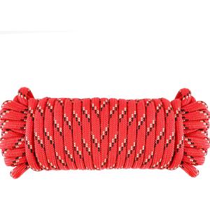 Wellmax Diamond Braid Nylon Rope, 3/8 in X 50 Foot, UV Resistant, High Strength and Weather Resistant - Red
