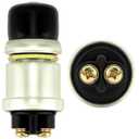 QWORK Engine Start Push Button Switch, 4 Pcs 12V 50A Momentary Start Switch for Car Truck Boat, Black Cap