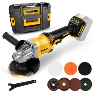 Cordless Angle Grinder compatible with DeWalt 20V Battery (Tool Only), 4-1/2 Inch Brushless Grinder with 3-Speed Adjustable & 11000 RPM, Lightweight Design for Cutting, Grinding, Metalwork
