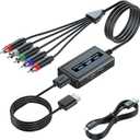 HDMI to Component Converter with Scaler Function, 1080P HDMI to YPbPr Scaler Converter for Old TVs (Black)
