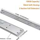 LONTAN 1 Pair Side Mount Heavy Duty Drawer Glides 22 inch Soft Close Drawer Slides 100 LB Capacity Ball Bearing Full Extension Cabinet Rails