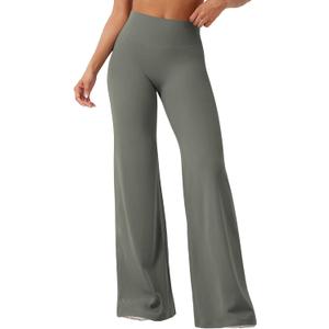 YEOREO Workout Leggings Womens No Front Seam Straight Leggings  35" High Waist Buttery Eddiy Gym Yoga Pants, 35" inseam, Small, Gray Green