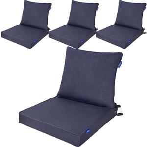 Deep Seat Cushions, Outdoor Cushions, Patio Furniture Cushions, Deep Seat & Back Cushion Patio Cushions for Backyard Couch Sofa Fade Resistant (22x24x4 inches 4 Sets, Blue Grey)