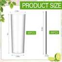 Plastic Highball Glasses with Straws(set of 48), 10 oz Shatterproof Drinking Cups, Tall Whiskey Collins Glass with Straw, Smoothie Tumbler Mojito Cocktail Cup for Wedding Spring Summer Party