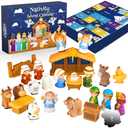 Nativity Advent Calendar 2025 Kids, Christmas Story Nativity Playset Christian Advent Calendar for Toddlers, Kids, Boys, Girls, 25pcs Nativity Scene Set Toys for Children Ages 1 2 3 4 5 6+