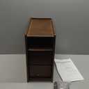 Huolewa Narrow Nightstand with 2 Drawers - Solid Wood Narrow Side Table with Open Shelf for Small Spaces, Couch, Bedroom, Living, Office - Small Bedside Table, End Tables (Walnut, 7.87 inch)