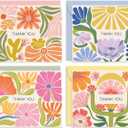 S&O Thank You Cards with Envelopes - Blank Stylish papers for Handwritten Messages -Set of 24 decor sheets and Envelopes - Assorted cute Cards with Stylish Color covers to Mix & Match