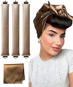 YOSHUYUKI Velvet Overnight Curls Heatless Hair Curler No Heat Satin Heatless Curling Rods Foam Sponge Hair Rollers for Short Long Hair to Sleep in Care Styling Tools - Blonde