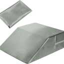 HOMBYS Satin Wedge Pillow Cover Leg Elevation Pillowcase -Silky & Smooth Bed Wedge Replacement Case with Zipper, Removable & Machine Washable(Cover Only), Grey (24.4"x21.5"x8.5")