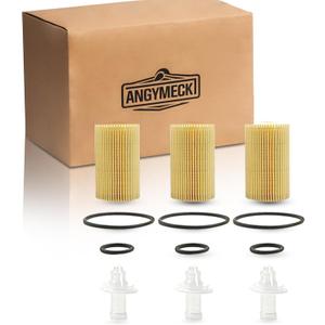 3 Pieces Engine Oil Filter 57041 0410822 for Toyota Land Cruiser 2008-2021 Sequoia 2008-2022 Tundra 2007-2021 for Lexus Is500 2022-2023 Ls600h 2016 Lx570 2008-2021 04152-YZZA4