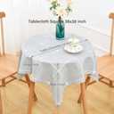 NEWISHER Farmhouse Embroidered Plaid Tablecloth Lattice Fabric Table Cloth Small Square Rustic Checkered Table Cover Dining Kitchen Home Decor Party (Grey, 36 x 36 inch)