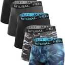 Natural Feelings Mens Underwear Coolzone Boxer Briefs for Men Pack Stretch Performance Quick Dry Sports Underwear, M, 5 Piece