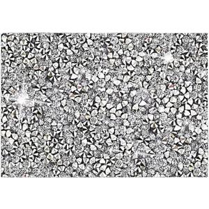 Silver Diamond Rhinestone Encrusted Square Placemats - Set of 2