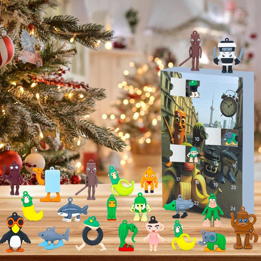 Italian Brainrot Advent Calendar 2025, 24 Days Christmas Countdown Calendar with Italian Brainrot Action Figures, Collectible Surprise Figures, Halloween & Christmas Gift for Kids, Teens, Girls & Boys