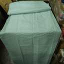 Mayzon Fabric Shower Curtain 70" x 72", Minty Herringbone Stripe