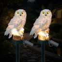2 Pack Owl Figure Solar LED Lights, Resin Garden Waterproof Decorations with Stake for Outdoor Yard Pathway Outside Patio Lawn Decor