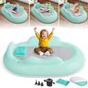 Inflatable Toddler Travel Bed - Blow Up Mattress for Kids with Waterproof Sheet Protector Portable Toddler Bed Baby Air Mattress with 3 Sides, Cozy Kids Air Mattress Set with High-Speed Pump