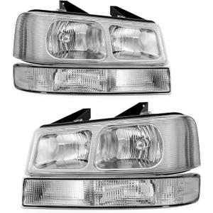 2003-2014 Chevy Express 1500 GMC Savana 1500 2003-2023 2500 3500 Headlight Assembly IP65 Waterproof Dustproof Transparent Shell Side Light OE1587943315879432 Bulbs Not Included W/O Bulbs
