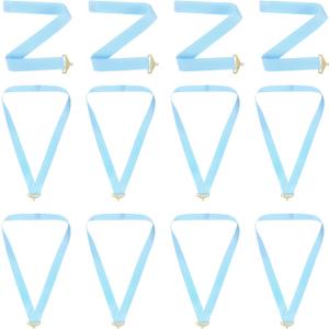 PATIKIL Award Neck Ribbons, 12 Pack Polyester Medal Lanyards with Snap Clip Blank Award Ribbon for Competitions Achievement Sports Party, Sky Blue