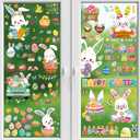 Easter Window Clings for Glass Windows  171 Pcs Bunny & Easter Egg Decals, 9 Sheets Double-Sided Static Clings, Reusable Spring Decor Indoor Outdoor for Home School Office Party Decor