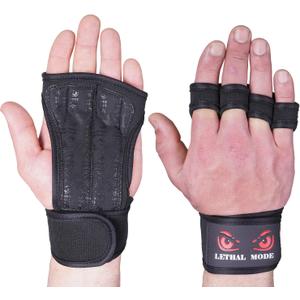 LETHAL MODE Workout Gloves for Men & Women  Fingerless Weight Lifting Gloves with Wrist Support for Gym, Crossfit, and Exercise  Durable Grip for Weightlifting (Medium, D2)