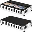 2 Pack Bamboo Under Bed Storage with Wheels, 39x20x7.8 Lager Under Bed Storage Containers (White)