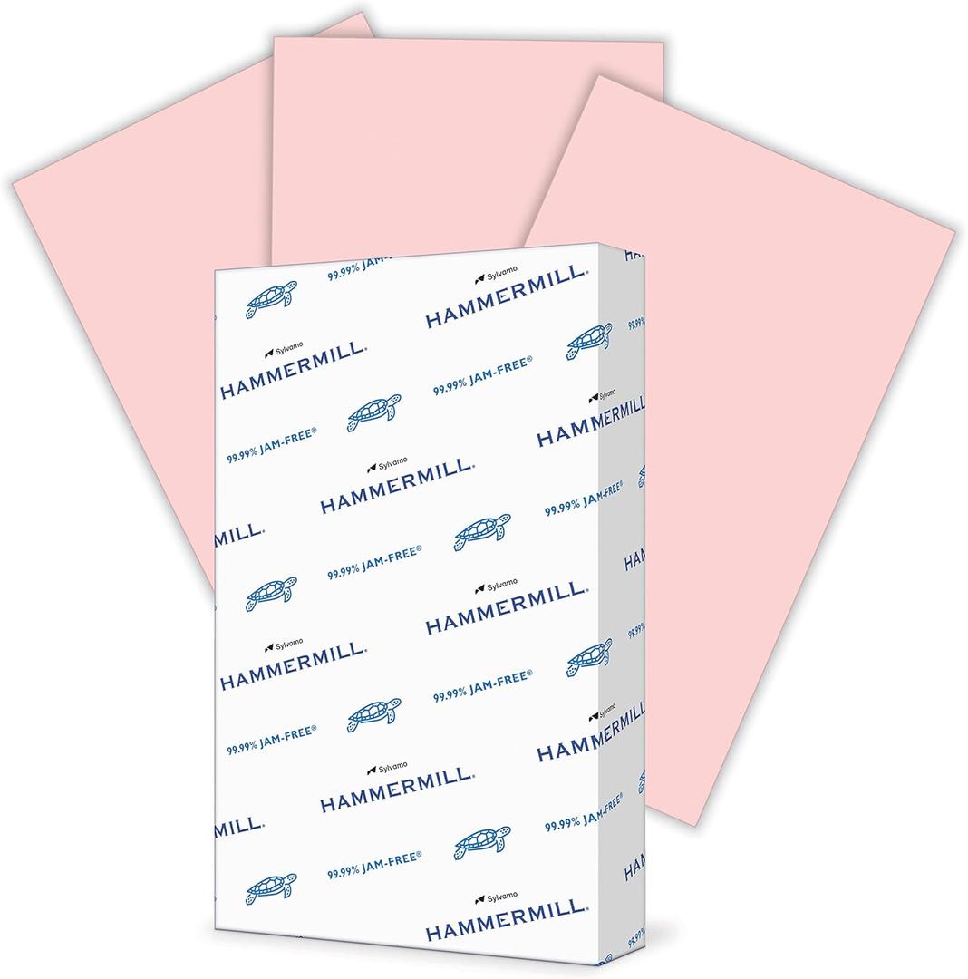 Hammermill Pink 20lb Colored Printer Paper, 8.5 x 14, 500 Sheets, Made in USA