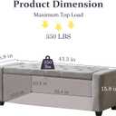 Ottoman with Storage,Tufted Storage Bench for Bedroom, 15.8"D x 43"W x 15.8"H