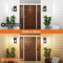 2-Pack Outdoor Porch Lights with Outlet,Dusk to Dawn Motion Modern Outdoor Wall Lights Exterior Lighting Fixtures Waterproof, Black Outside Light for House Patio Garage Hallway