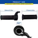 Universal E-Bike Twist Throttle Grip - 22.2mm Waterproof Handlebar Speed Controller for Electric Bicycle, Scooter, Motorcycle (12V-72V Compatible)