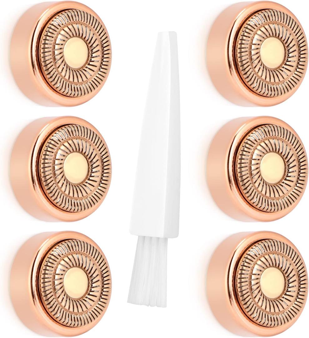 Acial Hair Remover Replacement Heads Generation 2, Double Halo Replacement Heads for Finishing Touch Facial Hair Removal for Women, 18K Gold-Plated Replacement Heads for Facial Hair Remover (6 PCS)