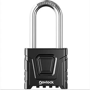 Combination Lock for Outdoor & Indoor | Heavy Duty, Weatherproof, 4-Digit Security | Padlock for Lockers, Gates, Fences, Sheds, Storage | 1-Pack, Black