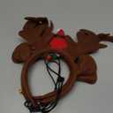 Apoway 2 Pieces Christmas Dog Headbands with Adjustable Rope Brown Reindeer Antler Headbands Holiday Costumes Accessories for Dog Cat Pet Hair Hoop Headpiece for Christmas Party