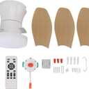 25 Inch Dimmable Ceiling Fan with Silent DC Motor Light and Remote Mount 6 Speed 3000-6500K Temperature Temporture