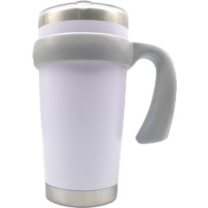 20 oz Tumbler Handle, Anti-Slip Travel Mug Grip Cup Holder for Vacuum Insulated Tumblers, Suitable for Trail, Sic, Yeti Rambler, Ozark and More 20 Ounce Tumbler Mugs Attachment (Grey) 