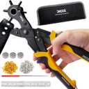 XOOL 2 in 1 Leather Hole Punch Eyelet Tool Kit, 3/16" 4.5mm Metal Eyelets for Fabric, Hole Puncher, Eyelet Pliers for Shoes Leather Clothes Belt