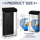 Remerry 1 Pcs Outdoor Brochure Holder 4 x 9 Inch Waterproof Wall Mount Literature Box with Lid Clear Acrylic for Pamphlet Map Menu Display(Black)
