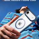 FNTCASE for iPhone Air Case Clear: Magnetic Phone Cases with Screen Protector Drop Proof Compatible with Magsafe Slim Anti Yellowing Rugged Shockproof Protective Transparent Cell Cover (B-Blue)