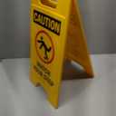SmartSign Folding Floor Sign, Legend "Caution Watch Your Step" with Graphic, 25" high x 12" wide, Black/Red on Yellow