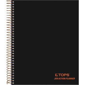 TOPS Products Journal Notetaking Planner, Wirebound, Ruled, 8-1/2"x6-3/4", Black (TOP63827) , White